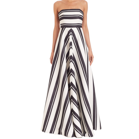 striped evening gown